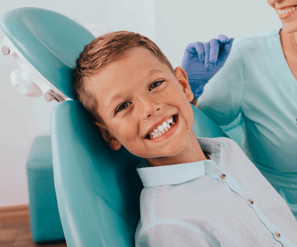 boy smiling at his first visit to his bay area orthodontist