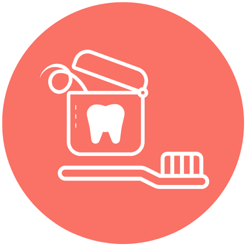 easy to clean tooth brush and floss icon