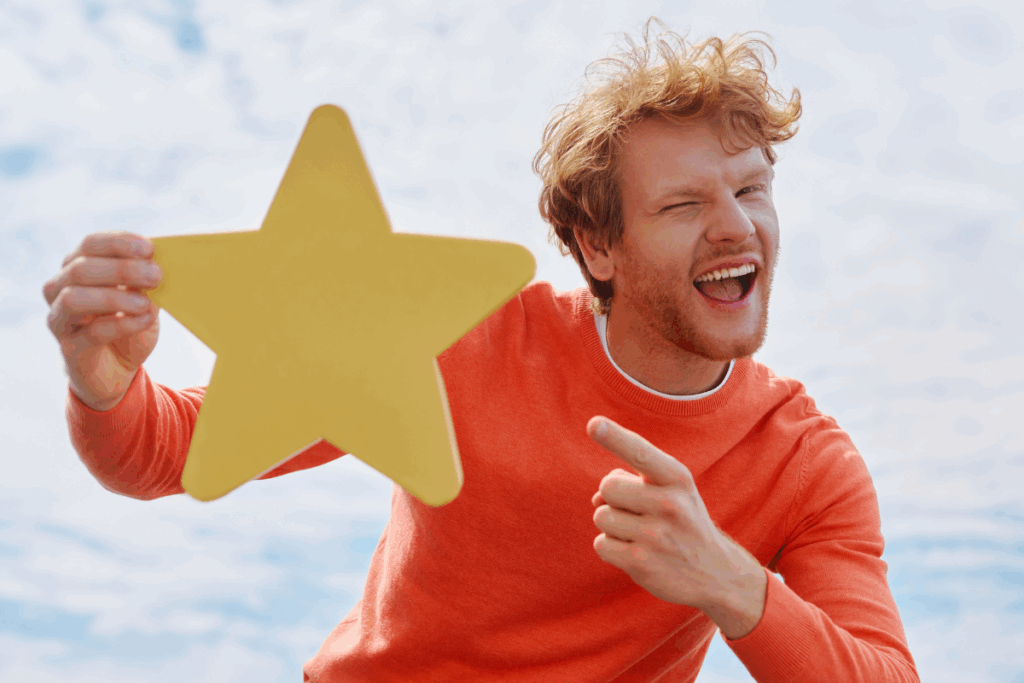 man leaving a five star google review for Aubrey Barrett Orthodontics and their exceptional service