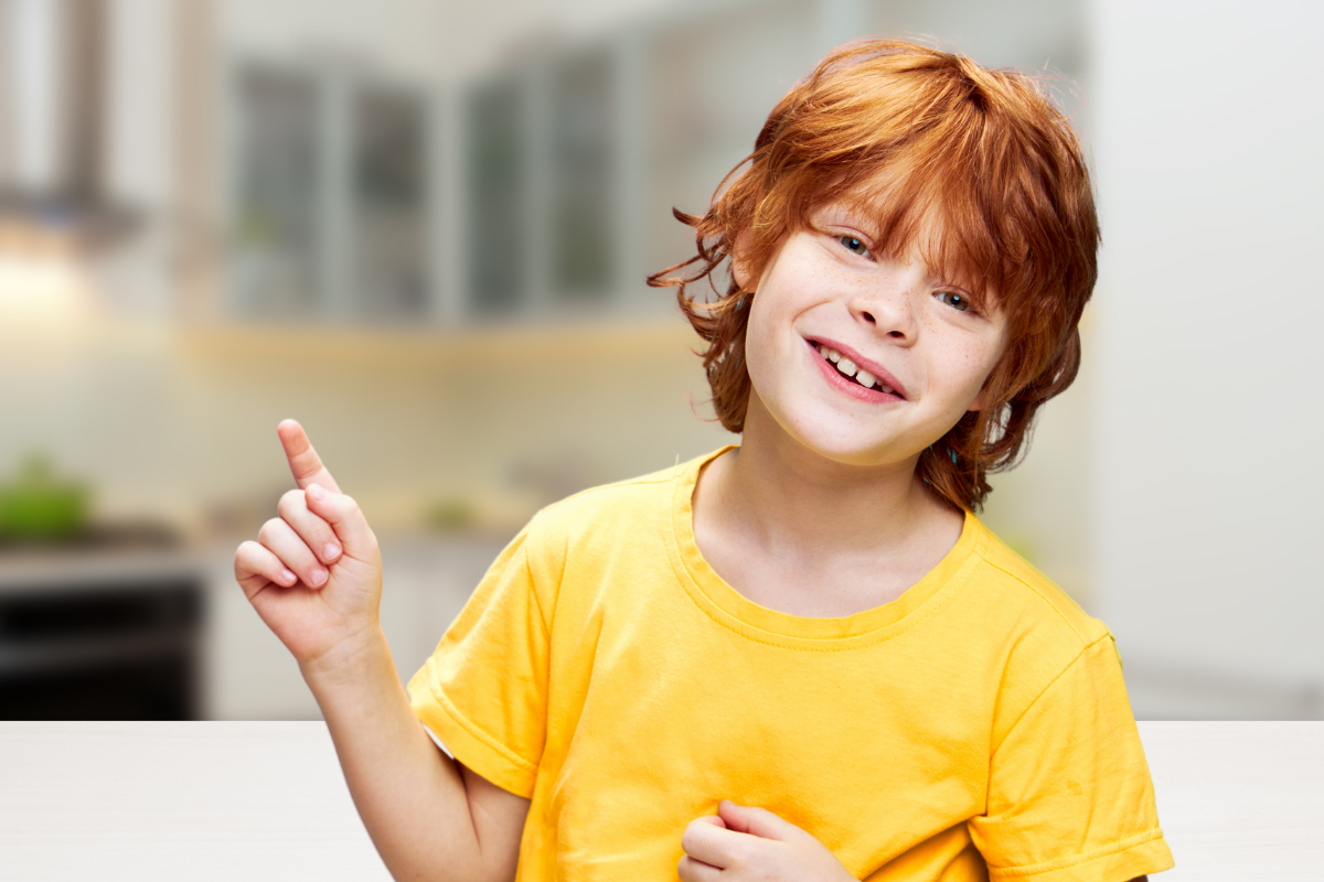 young boy with a palatal expander creating space in his crowded teeth