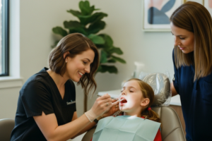 an orthodontist in el cerrito checking for bite problems on a child