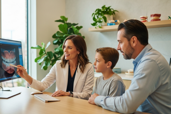 dad and child at local orthodontist in pittsburg, california