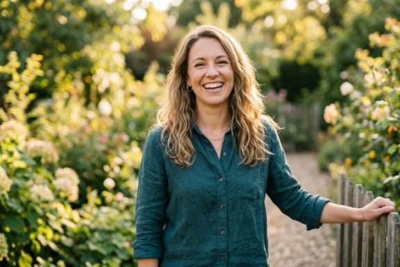 woman after she finished her braces, she was happy that it was not too late