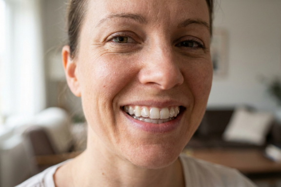 adult in clear aligner treatment after finding out it was not too late to get braces as an adult