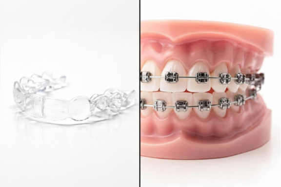 'Invisalign clear aligners versus traditional braces comparison'